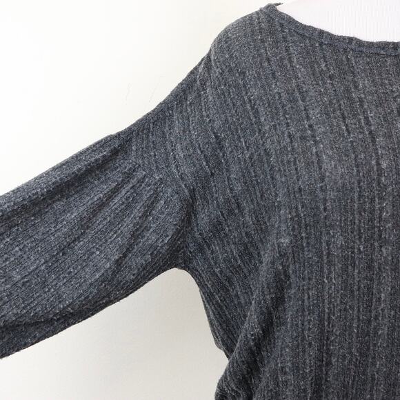 Anthropologie Size M Long Sleeve Knit Top Drop Shoulder Gray - Picture 7 of 10